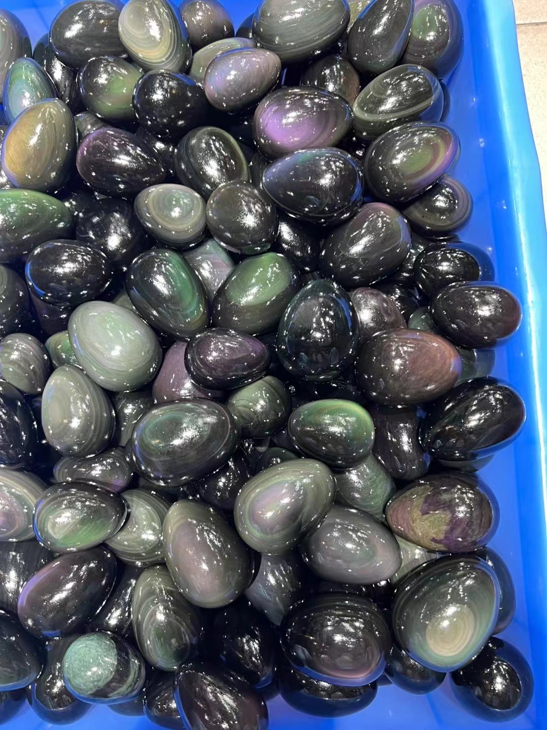 Rainbow Obsidian,Egg, Sizes 4-6 cm