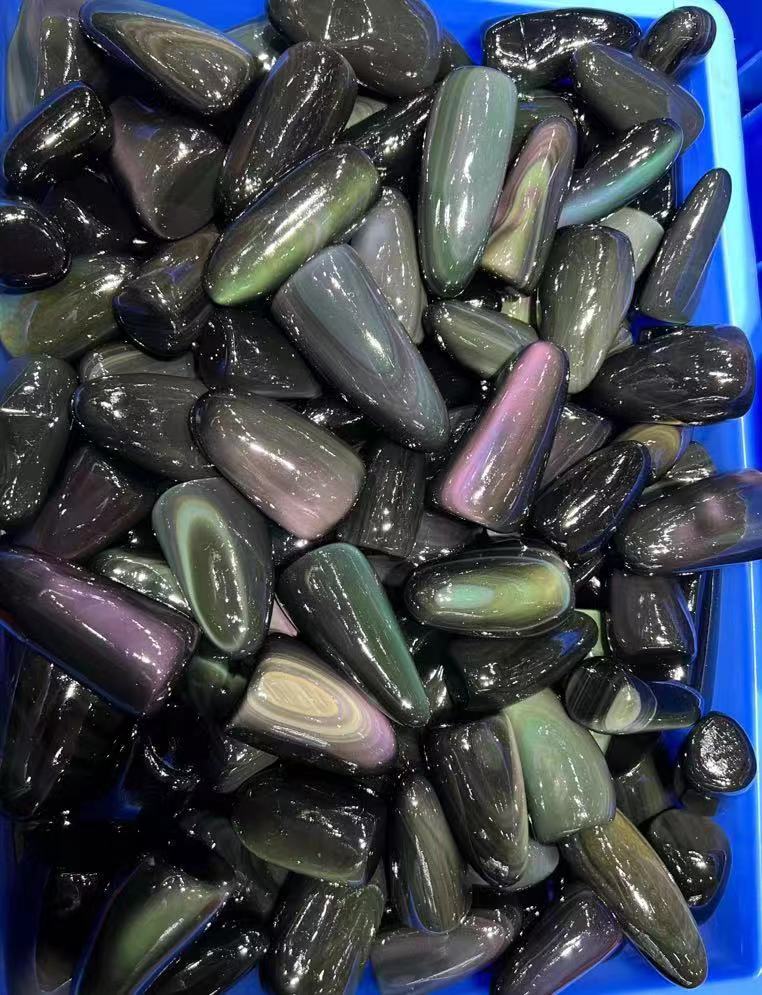 Rainbow Obsidian,Play Stone, Sizes 5-12 cm