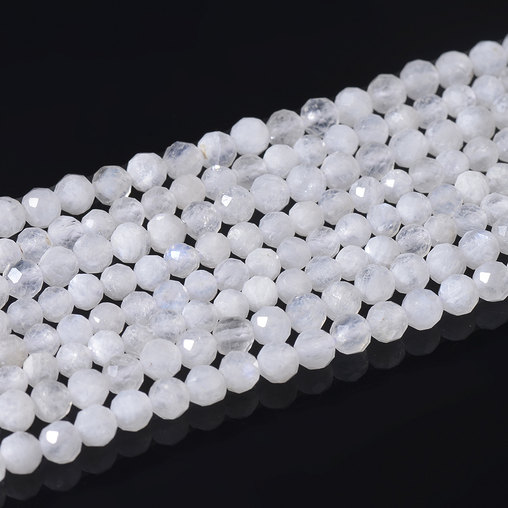 Blue Moonstone Faceted Round Beads,Transparent