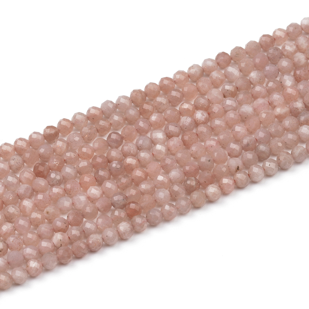 Sunstone Faceted Round Beads