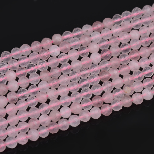 Rose Quartz Faceted Round Beads