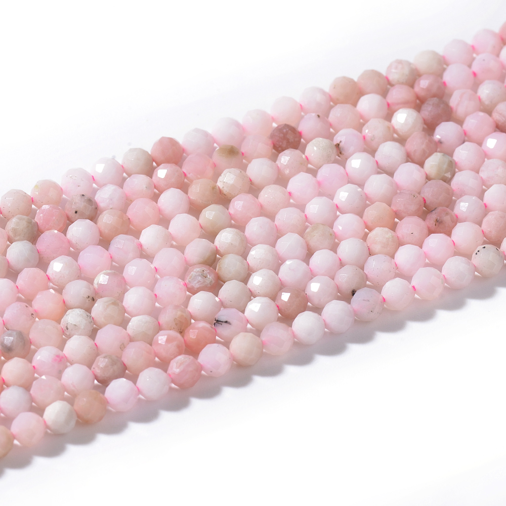 Pink Opal Faceted Round Beads