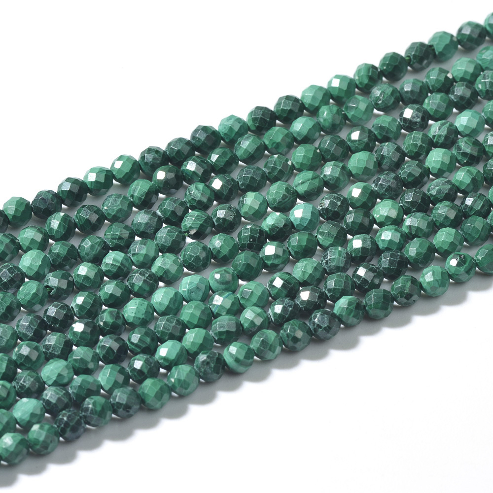 Malachite Faceted Round Beads