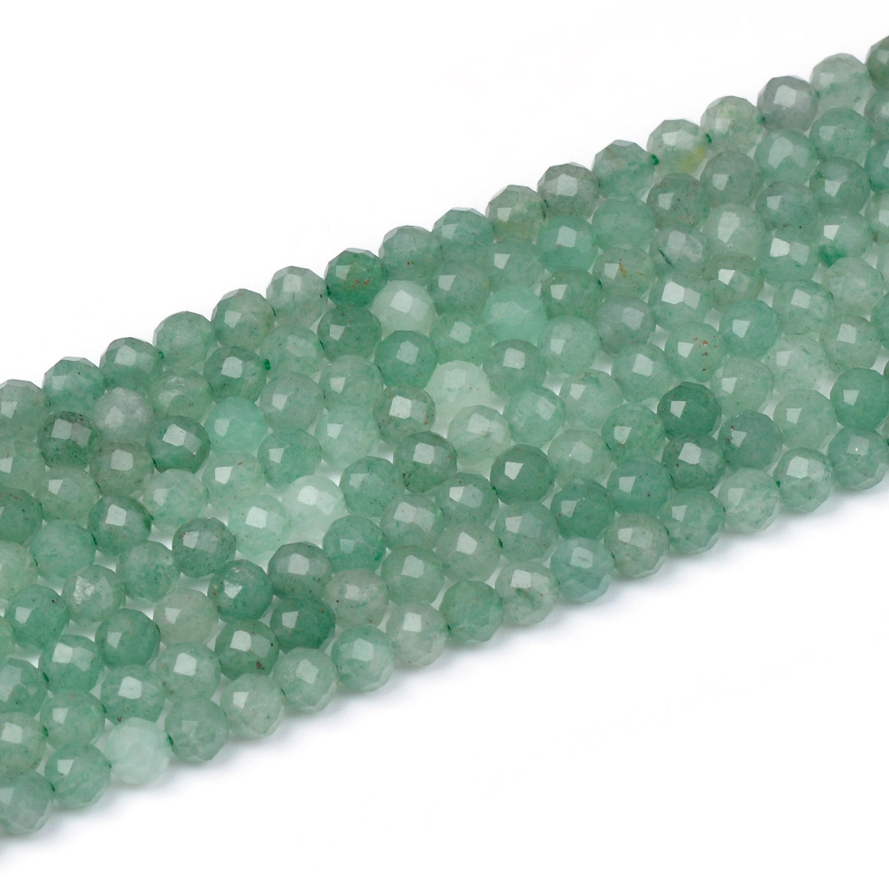 Green Aventurine Faceted Round Beads