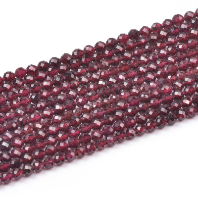 Garnet Faceted Round Beads