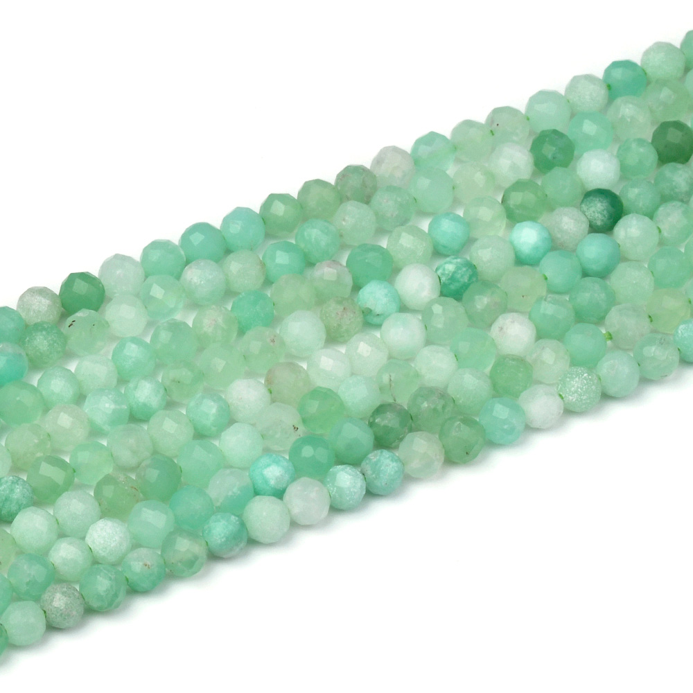 Chrysoprase Faceted Round Beads