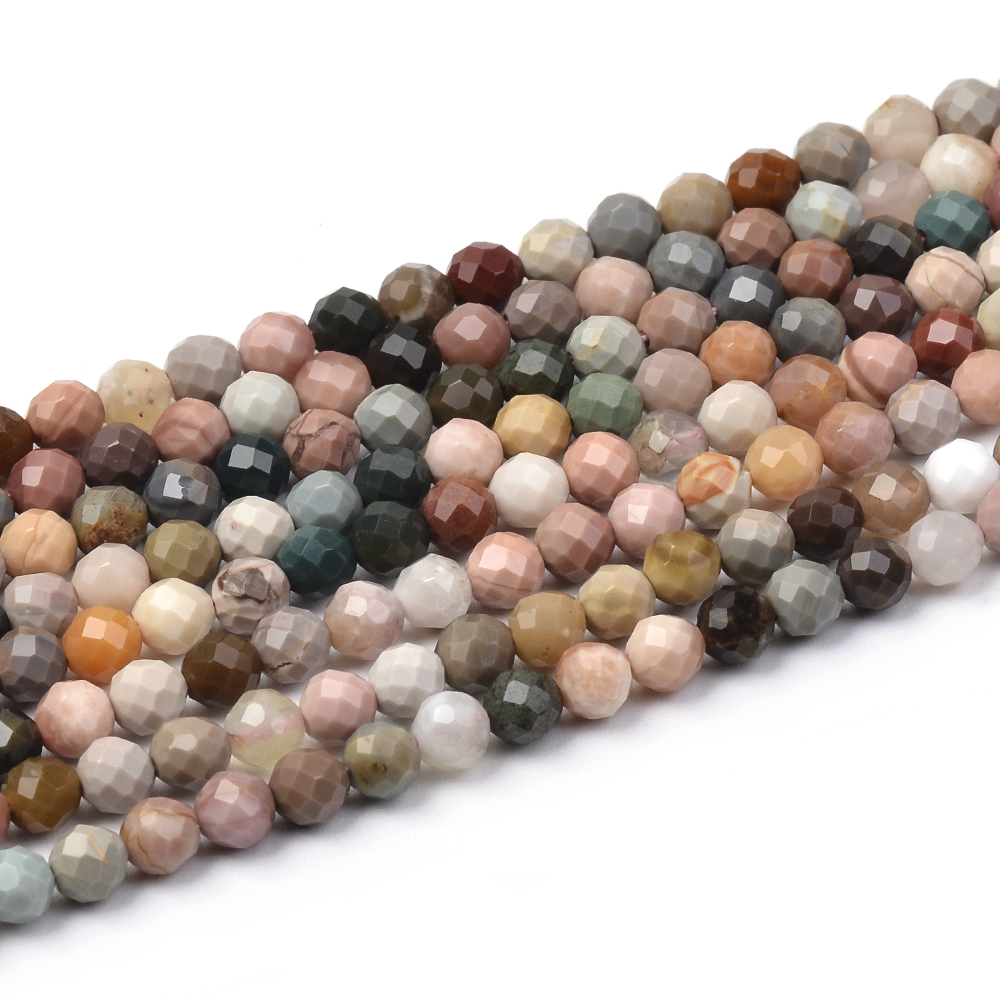 Alxa Agate Faceted Round Beads 