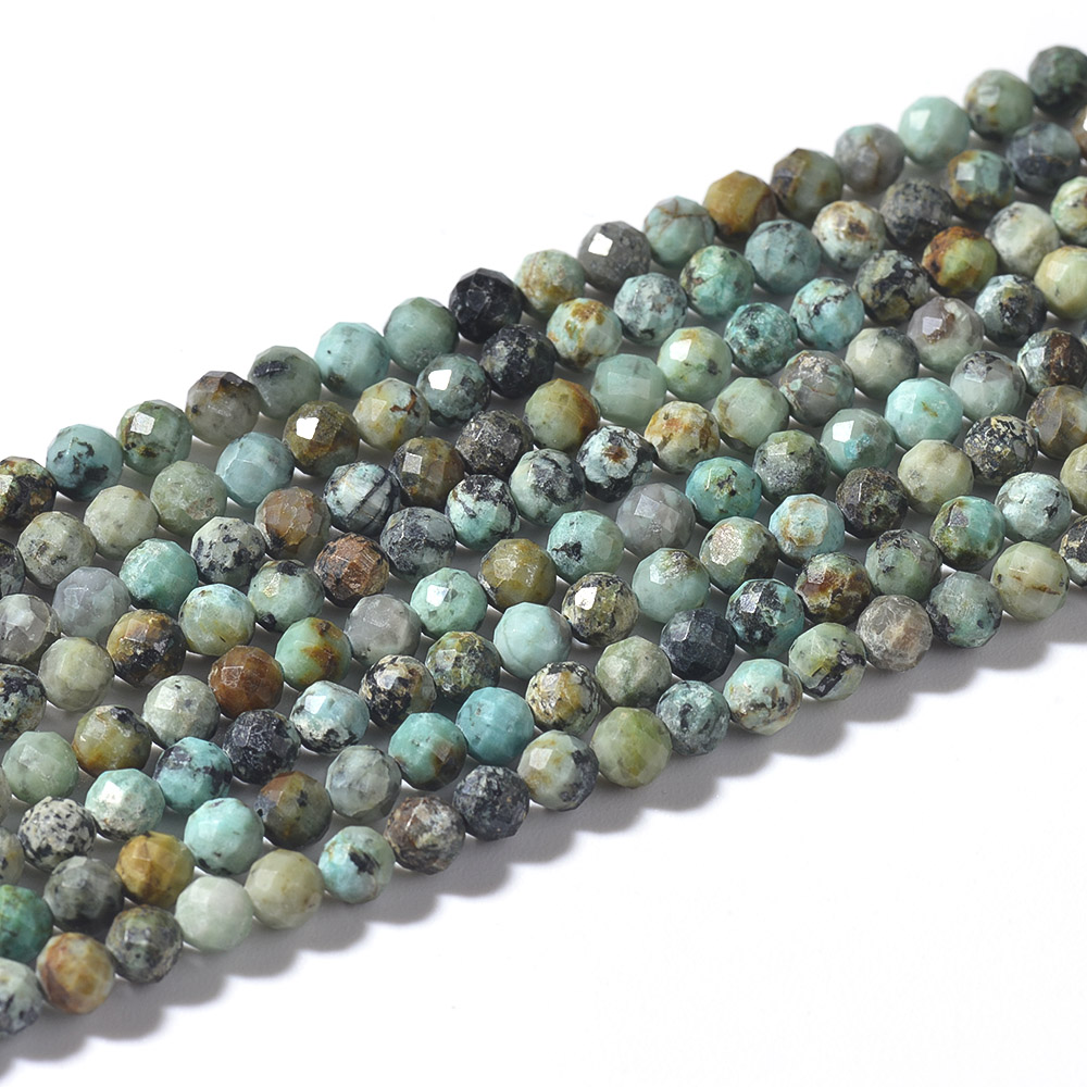 African Turquoise Faceted Round Beads 