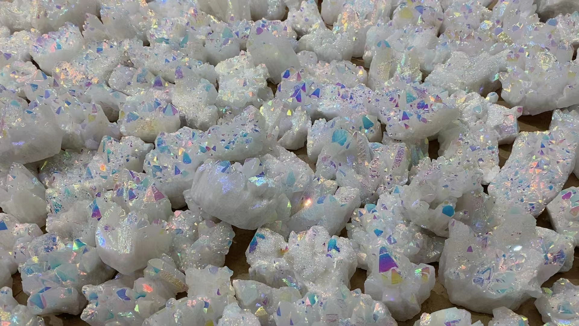 Crystal Cluster(Drusy),AB(Aurora Borealis) Plated,Sizes 6-10 cm