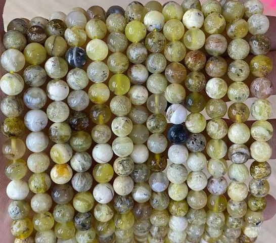 Yellow Opal Round Beads,AB Grade