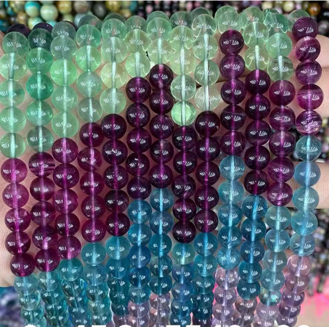 Rainbow Fluorite Round Beads