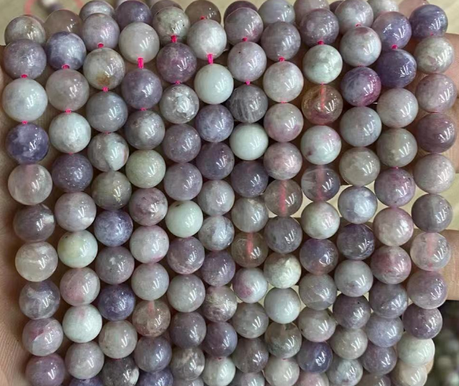 Plum Blossom Tourmaline Round Beads,A Grade