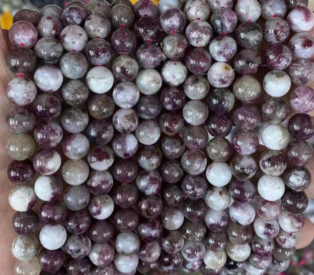 Plum Blossom Tourmaline Round Beads,AB Grade