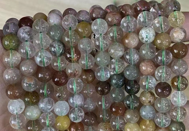 Colorful Rutilated Quartz Round Beads