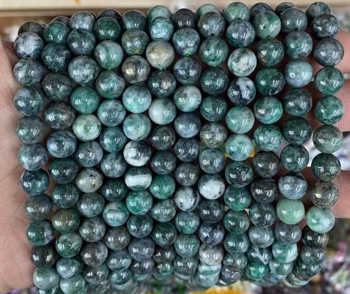 Green Azurite Round Beads