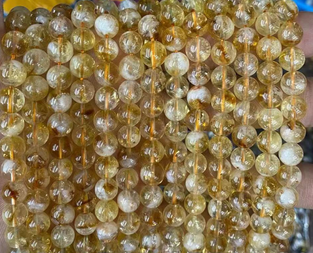 Citrine Round Beads, A Grade