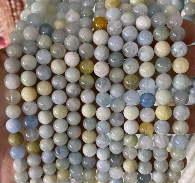 Aquamarine Round Beads