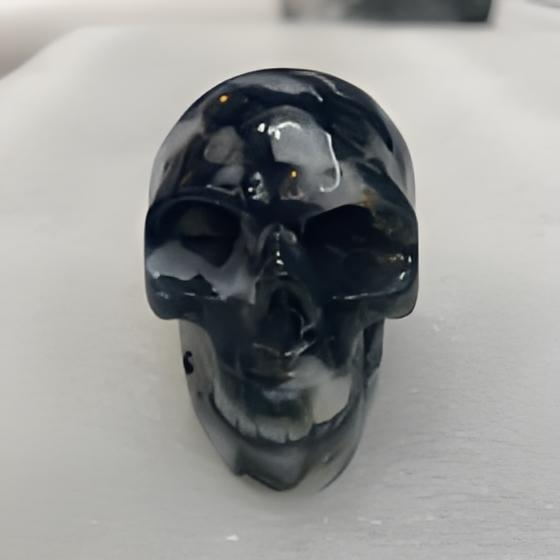 Moss Agate Skull