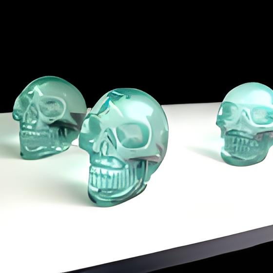 Green Glass Skull