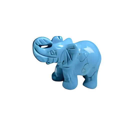 Blue Turquoise(Synthetic) Elephant