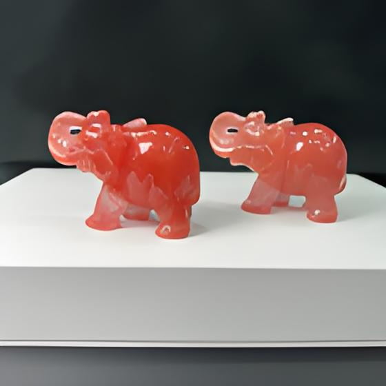 Red Glass Elephant