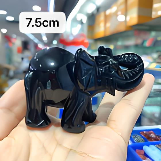 Black Obsidian Elephant