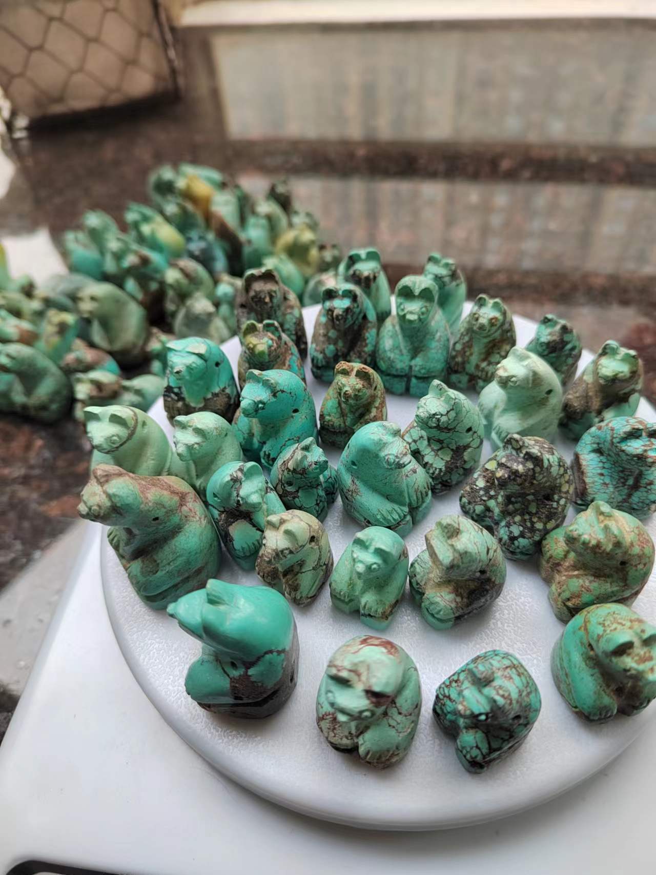 Turquoise Sitting Bears