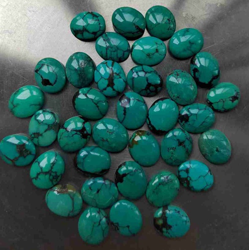 Turquoise Cabs Oval 9x11mm