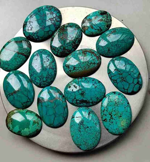 Turquoise Cabs Oval 25x35mm